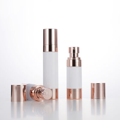 Empty Travel Mini Round Lotion 15ml 30ml 50ml Rose Gold Vacuum Bottle