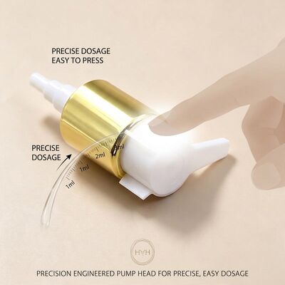 Bơm định lượng lotion REACH Compliant 28/410 Định lượng chính xác 1.2ml Khóa Trái-Phải cho Bao bì Mỹ phẩm Châu Âu OEM