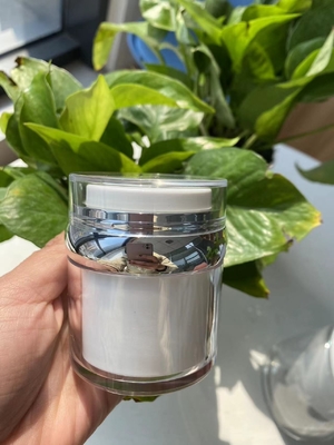 Có thể bơm lại đôi tường tròn Airless Pump Jar Jar bao bì kem acrylic