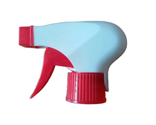 Bình xịt nhựa kích hoạt màu trắng đỏ 28mm để làm sạch chai giặt trong vườn