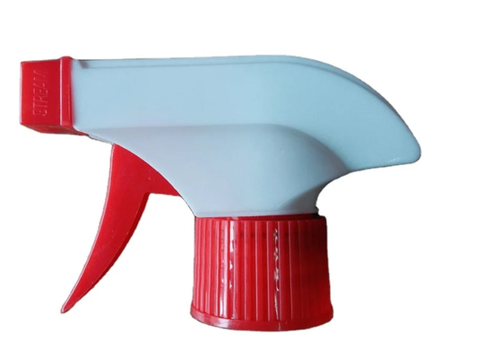 Bình xịt nhựa kích hoạt màu trắng đỏ 28mm để làm sạch chai giặt trong vườn