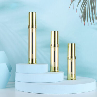 Nhà cung cấp Trung Quốc Chai mỹ phẩm nhựa sang trọng màu bạc 15ml 30ml 50ml Bình xịt bơm serum nhựa không khí rỗng của Kinpack