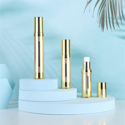 Nhà cung cấp Trung Quốc Chai mỹ phẩm nhựa sang trọng màu bạc 15ml 30ml 50ml Bình xịt bơm serum nhựa không khí rỗng của Kinpack