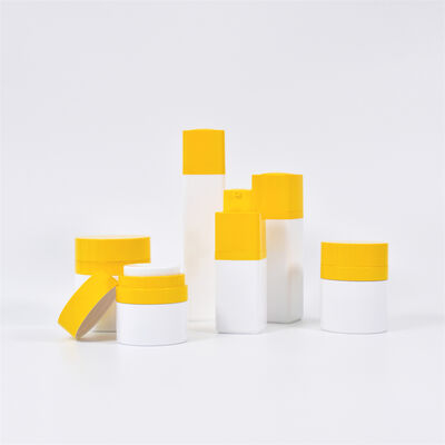 Bộ sản phẩm chăm sóc da sang trọng 15ml 30ml 50ml, chai không khí vuông, đầu xoay, bình xịt bơm PP, bao bì mỹ phẩm kín