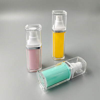 Bán chạy xưởng sỉ chất lượng cao chai chân không vuông 2 lớp 15ml 30ml 50ml cho chăm sóc cá nhân