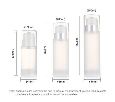 chai bơm không khí 150ml 200ml 250ml / PP chai bơm kem dưỡng da trong suốt cho bao bì mỹ phẩm