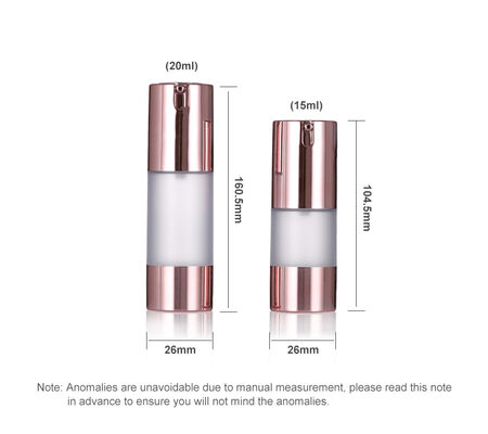 Luxury Rose Gold không khí máy bơm chai 15-20ml vòng không khí nước kem chai huyết thanh chai
