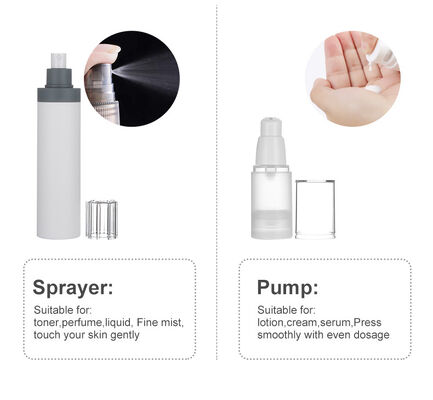 Đề nghị 15ml 30ml 50ml Slim Pump không khí chai cho bảo quản da bao bì với màn hình in kem & huyết thanh