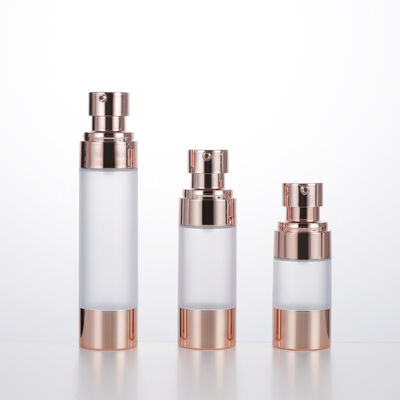 Empty Travel Mini Round Lotion 15ml 30ml 50ml Rose Gold Vacuum Bottle