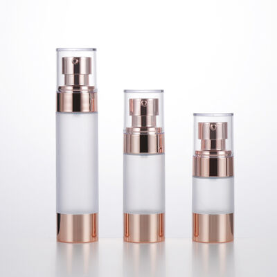 Empty Travel Mini Round Lotion 15ml 30ml 50ml Rose Gold Vacuum Bottle