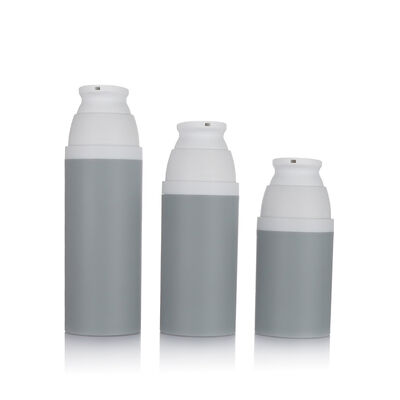 Màu xám Chai bơm không có không khí 80ml 3 kích cỡ Chai nhựa không có không khí tùy chọn dành cho mỹ phẩm