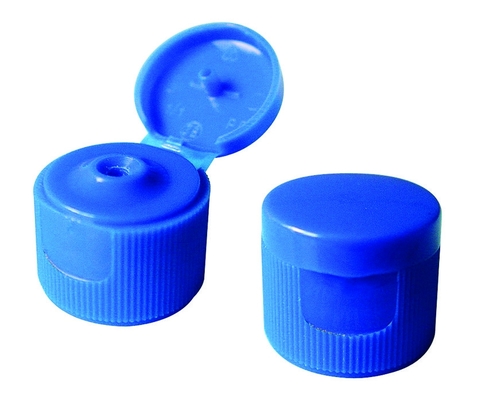 Nắp chai mỹ phẩm bằng nhựa màu xanh lam, nắp lật 24mm để khử trùng