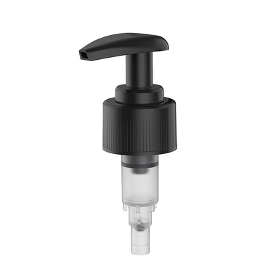 Máy bơm kem dưỡng da dạng trục vít 24mm 28mm Màu đen với vỏ bọc có gân mịn